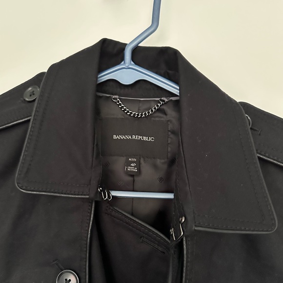 Banana Republic Black Trench Coat - Picture 5 of 5